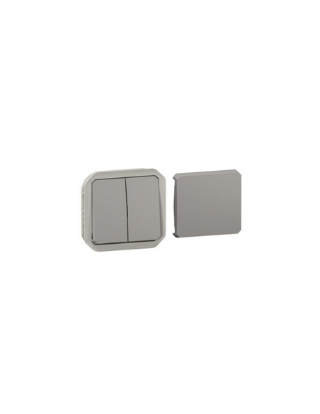 Transformeur étanche réversible pour réaliser 5 fonctions Plexo IP55 IK08 avec enjoliveur finition gris LEGRAND 069506L