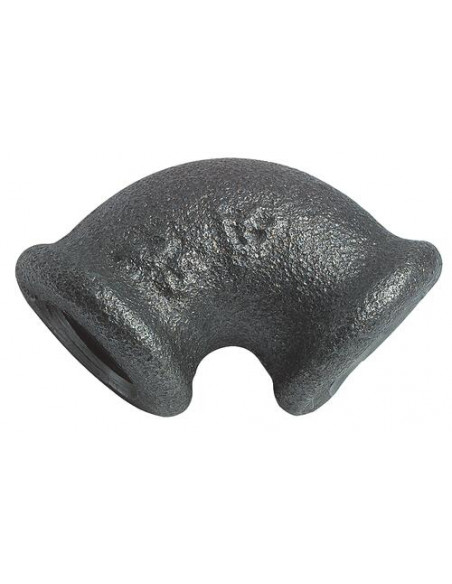 COUDE EGAL FONTE NOIRE PETIT RAYON 90° DOUBLE FEMELLE N° 90