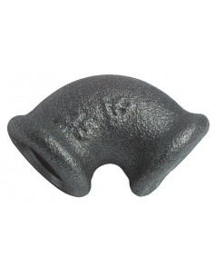 COUDE EGAL FONTE NOIRE PETIT RAYON 90° DOUBLE FEMELLE N° 90