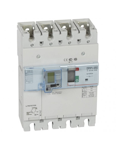 Interrupteur à déclenchement libre DPX³-I250 4 Pôles avec différentiel 250A LEGRAND 420298