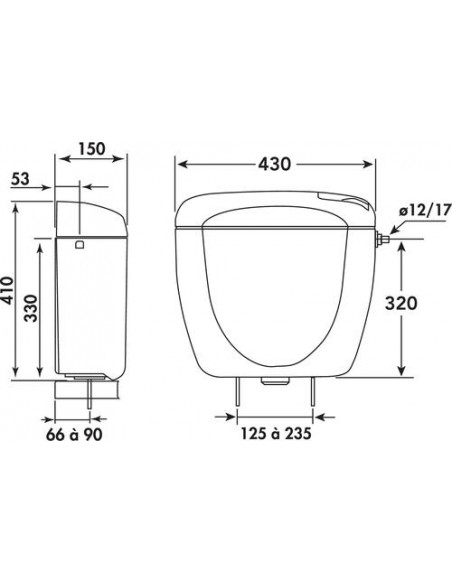 RESERVOIR UNIVERSEL ATTENANT RH 3/6 LITRES