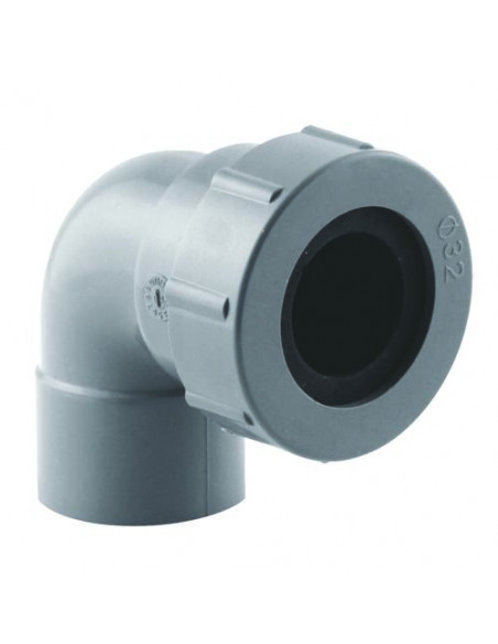 COUDE PVC 90° AVEC JOINT A LEVRE ET EMBOITEMENT FEMELLE