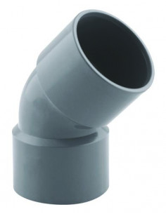 COUDE PVC A 45° POUR EVACUATION DOUBLE FEMELLE