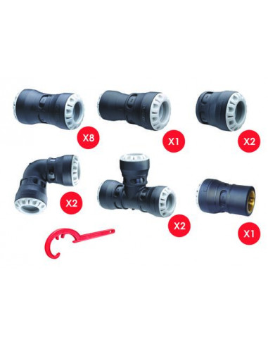 Pack de 16 raccords PE enclipsables 102012201