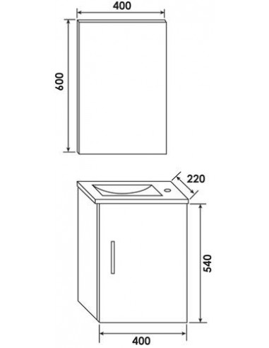 Meuble lave-mains de face à suspendre new york bleu bleuet HAM-402511302