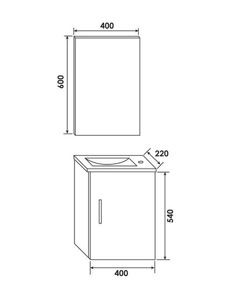 Meuble lave-mains de face à suspendre new york bleu bleuet HAM-402511302