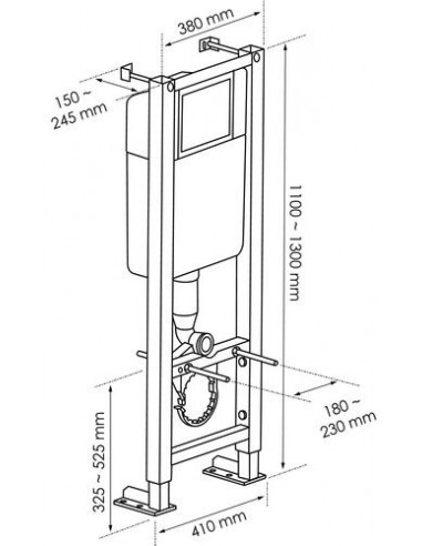 Bâti-support WC autoportant 3/6 litres avec plaque de commande 501513550