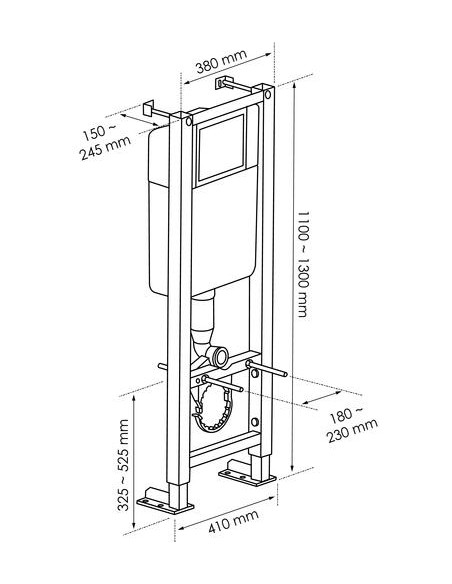 Bâti-support WC autoportant 3/6 litres avec plaque de commande 501513550