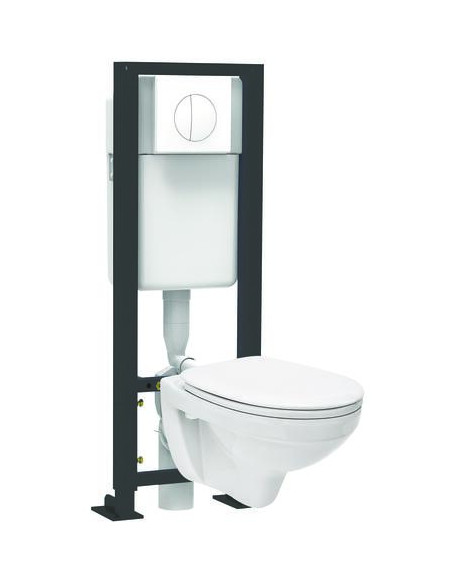 Bâti-support WC autoportant 3/6 litres avec plaque de commande et cuvette à bride 501513552