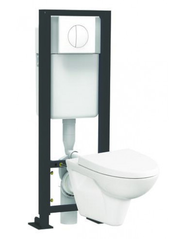 Bâti-support WC autoportant 3/6 litres avec plaque de commande et cuvette sans bride 501513553
