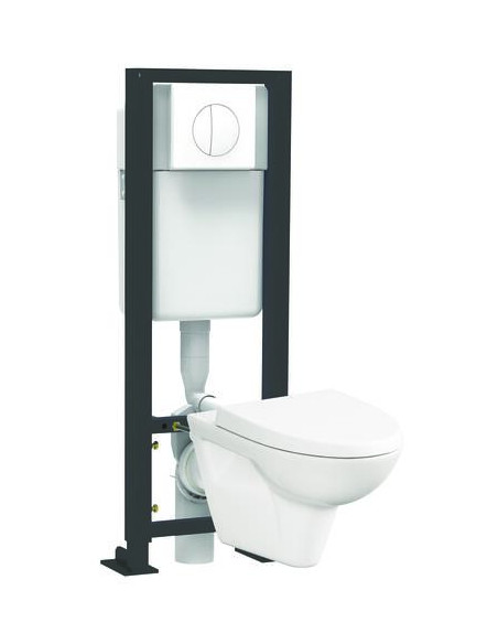Bâti-support WC autoportant 3/6 litres avec plaque de commande et cuvette sans bride 501513553