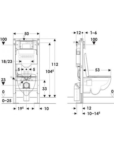 Pack WC suspendu complet autoportant DUOFIX + plaque SIGMA20 GEBERIT 501513559