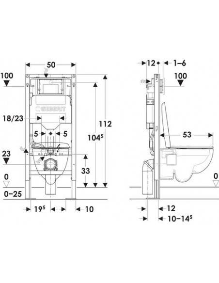 Pack WC suspendu complet autoportant DUOFIX + plaque SIGMA20 GEBERIT 501513559