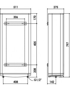 Chauffe eau électrique mural VELIS PRO DRY WIFI multi-position 45 litres ARISTON 604510226 2