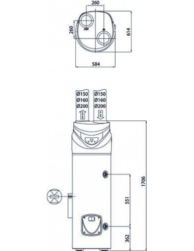 Chauffe eau thermodynamique stable Nuos Primo HC 200L ARISTON 604511112