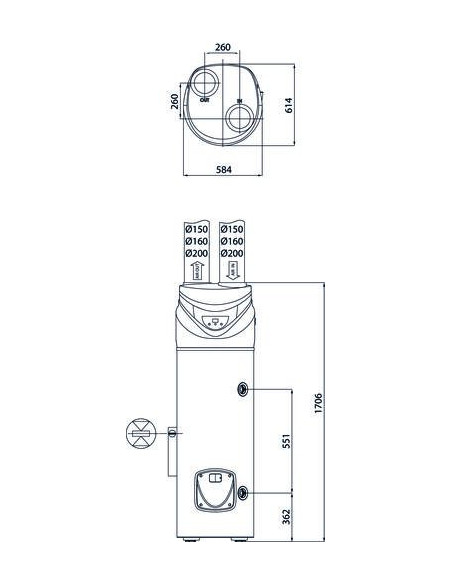 Chauffe eau thermodynamique stable Nuos Primo HC 200L ARISTON 604511112