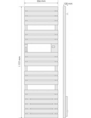 Radiateur sèche-serviettes électrique avec soufflerie Adelis anthracite 2000W ATLANTIC 608015823