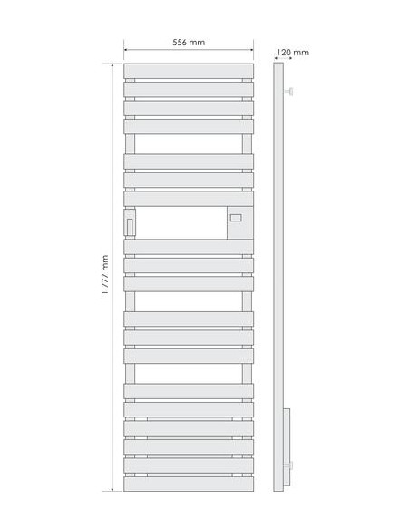 Radiateur sèche-serviettes électrique avec soufflerie Adelis anthracite 2000W ATLANTIC 608015823
