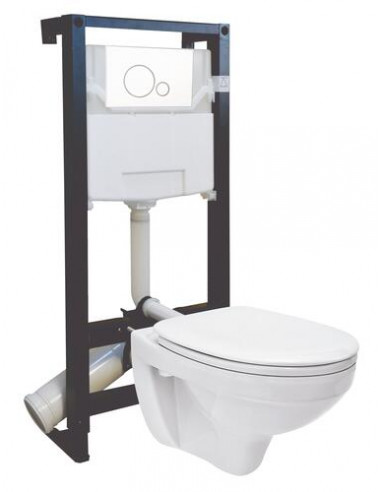 Pack WC suspendu universel complet avec cuvette et plaque de commande PACK501513509