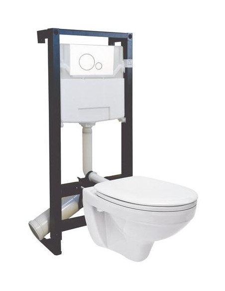 Pack WC suspendu universel complet avec cuvette et plaque de commande PACK501513509