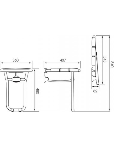 Siège de douche rabattable DELABIE ZDEL0654