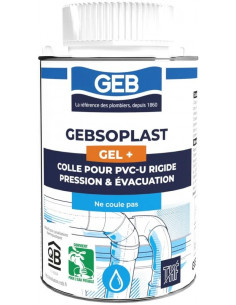 GEBSOPLAST GEL PLUS colle pour raccord en PVC rigide boîte de 250ml avec pinceau 250ML GEB 504748 2