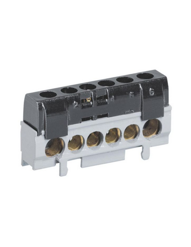 Bornier de répartition IP2X phase 1 connexion 10mm² à 35mm² noir longueur 62mm LEGRAND 004816