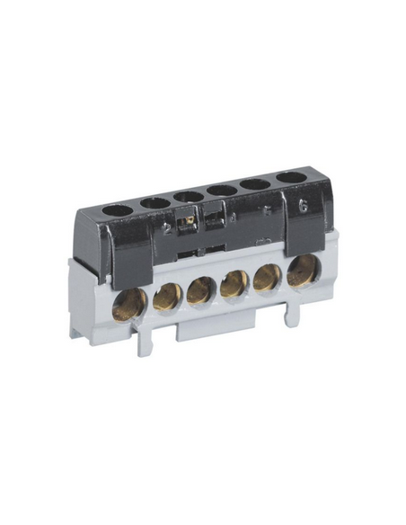 Bornier de répartition IP2X phase 1 connexion 10mm² à 35mm² noir longueur 62mm LEGRAND 004816