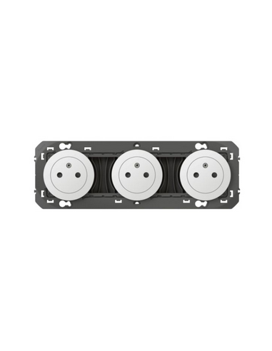 Triple prise de courant 2P+T Surface Dooxie 16A précâblées finition blanc LEGRAND 600333