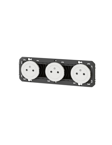 Triple prise de courant 2P+T Surface Dooxie 16A précâblées finition blanc LEGRAND 600333