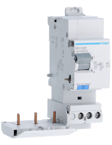 Bloc différentiel 3 Pôles 25A 30mA type AC HAGER BDC325F