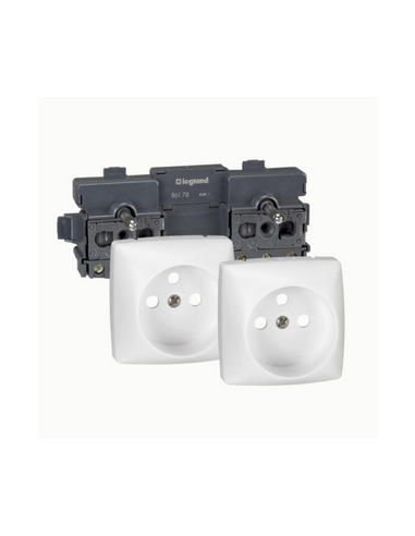 Double Prise 2P+T Pré-cablées Composable Legrand 086178