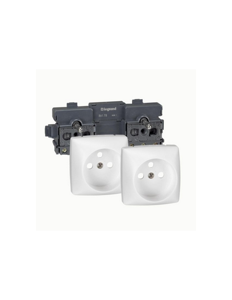 Double Prise 2P+T Pré-cablées Composable Legrand 086178