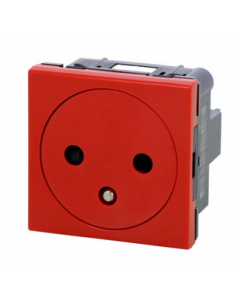 Prise de courant 2P+T Surface Mosaic 2 modules avec connexion par bornes automatiques - rouge antimicrobien LEGRAND 077133 2