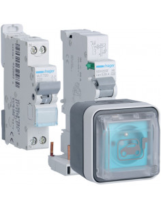Prise de recharge Witty IP55 3KW 2P+T M2 avec protection différentielle HAGER XEV080P 2