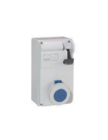 Coffret P17 IP55 avec interrupteur et 1 prise 32A 2P+T de 200V à 250V 50Hz à 60Hz LEGRAND 056629