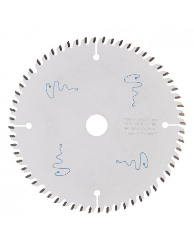 Lame pour scie circulaire alliage T.C.T spécialisé MDF 165 x 20 mm 60 dents MAKITA B-56786