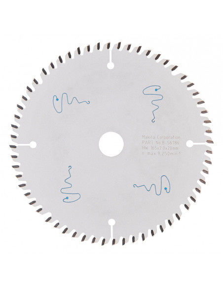 Lame pour scie circulaire alliage T.C.T spécialisé MDF 165 x 20 mm 60 dents MAKITA B-56786