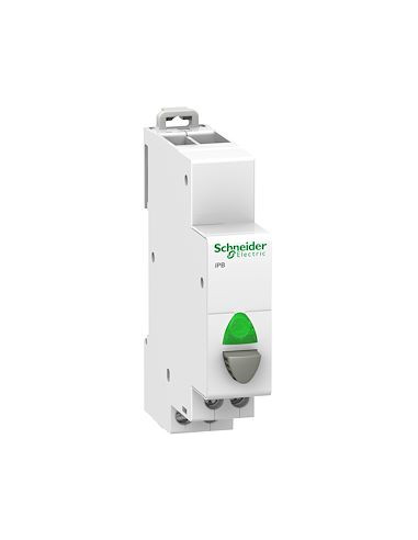 Acti9 iPB bouton-poussoir lumineux 1 NO gris avec voyant vert 12 à 48VCA/VCC SCHNEIDER A9E18038