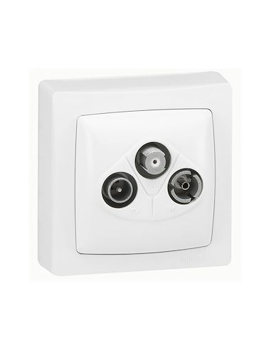 Prise TV-R-SAT Appareillage saillie complet blanc  LEGRAND 086042