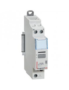 Télérupteur CX³ silencieux avec bornes à vis 1 Pôle 16A 250V~ contact 1F tension commande 230V~ 1 module LEGRAND 412400