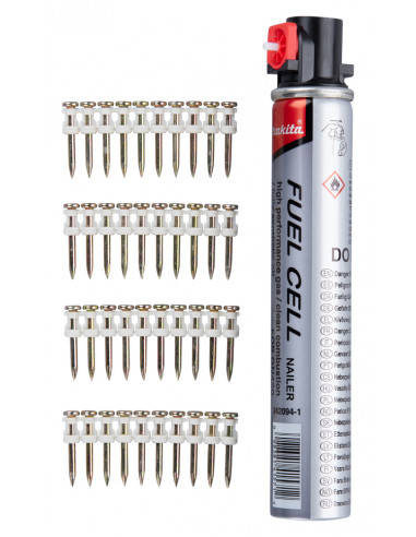Packs : 1000 Clous C6 + 1 cartouche de gaz pour cloueur à béton (GN420C, PULSA700E, NC40G) MAKITA 196292-8