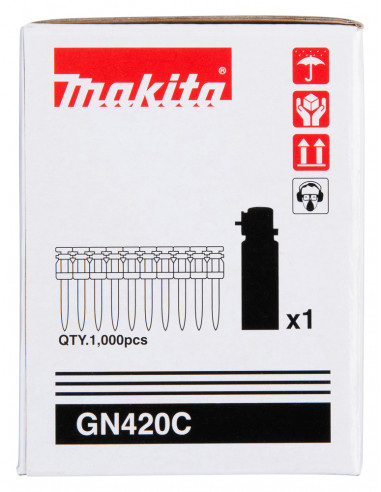Packs : 1000 Clous C6 + 1 cartouche de gaz pour cloueur à béton (GN420C, PULSA700E, NC40G) MAKITA 196292-8
