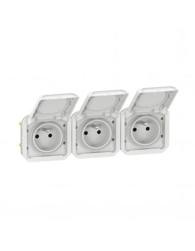 Prise de courant 3x2P+T horizontale Plexo composable blanc LEGRAND 069644L