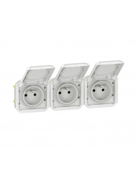 Prise de courant 3x2P+T horizontale Plexo composable blanc LEGRAND 069644L