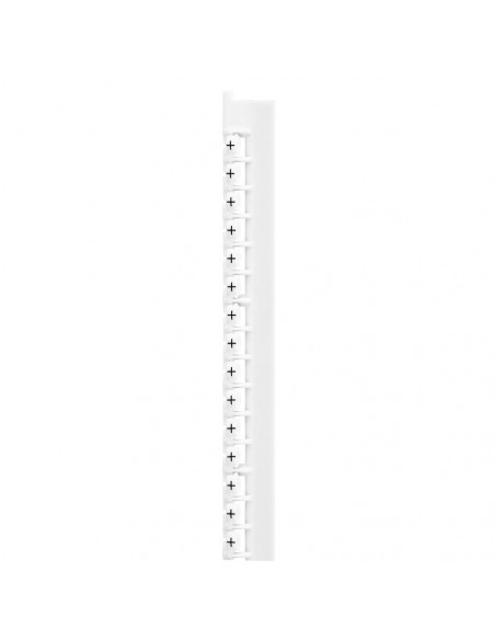 240 repères Mémocab largeur 2,3mm avec signe conventionnel plus noir sur fond blanc LEGRAND 037956