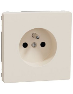 Prise de courant 2P+T FR mécanisme et enjoliveur blanc sable D-Life SCHNEIDER MTN2500-6033