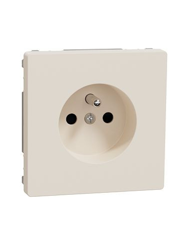 Prise de courant 2P+T FR mécanisme et enjoliveur blanc sable D-Life SCHNEIDER MTN2500-6033