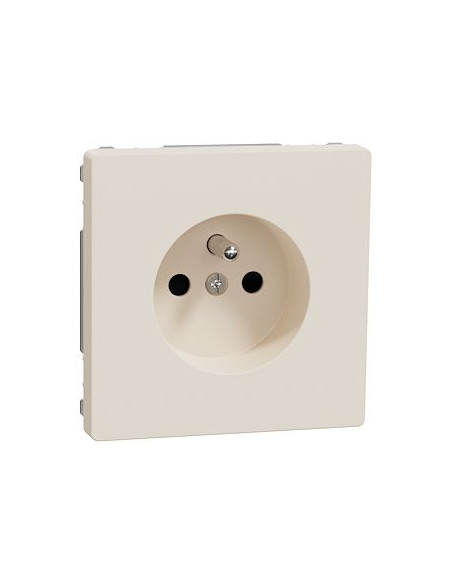 Prise de courant 2P+T FR mécanisme et enjoliveur blanc sable D-Life SCHNEIDER MTN2500-6033