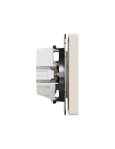 Prise de courant 2P+T FR mécanisme et enjoliveur blanc sable D-Life SCHNEIDER MTN2500-6033